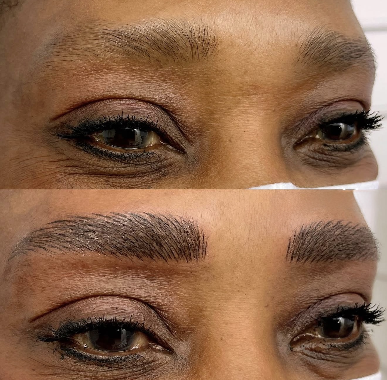 Natürliches Microblading Vorher und Nachher